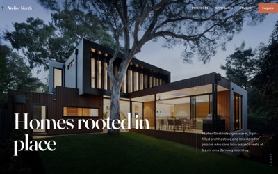 Atelier North website preview — architecture and interior design studio