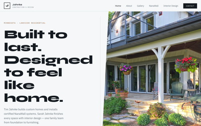 Jahnke Construction & Design website preview